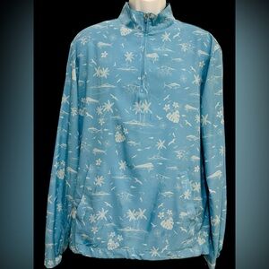 Scales Men Pullover Too Blue 1/4 Zip‎ Performance Lightweight Toggle Pockets M